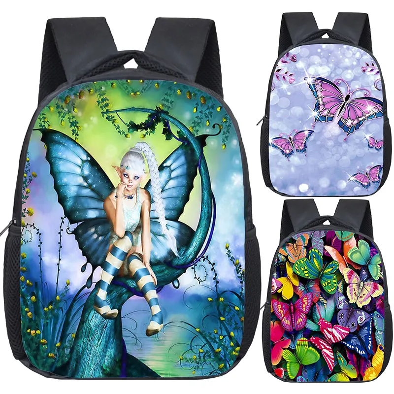 

Beautiful Butterfly Kids Backpack Kindergarten Bags Children School Bags Baby Toddler Small Satchel Boys Girls Bookbags 12 Inch