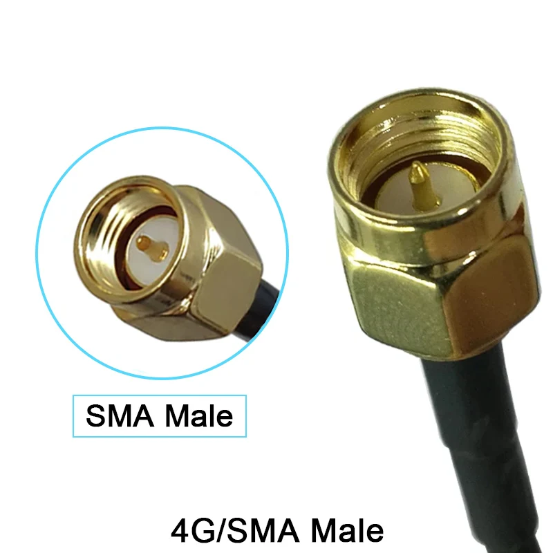 Grandwisdom 5pcs 3G 4G LTE Antenna 12dbi SMA Male Connector Aerial 698-960/1700-2700Mhz IOT magnetic base 3M Clear Sucker Antena