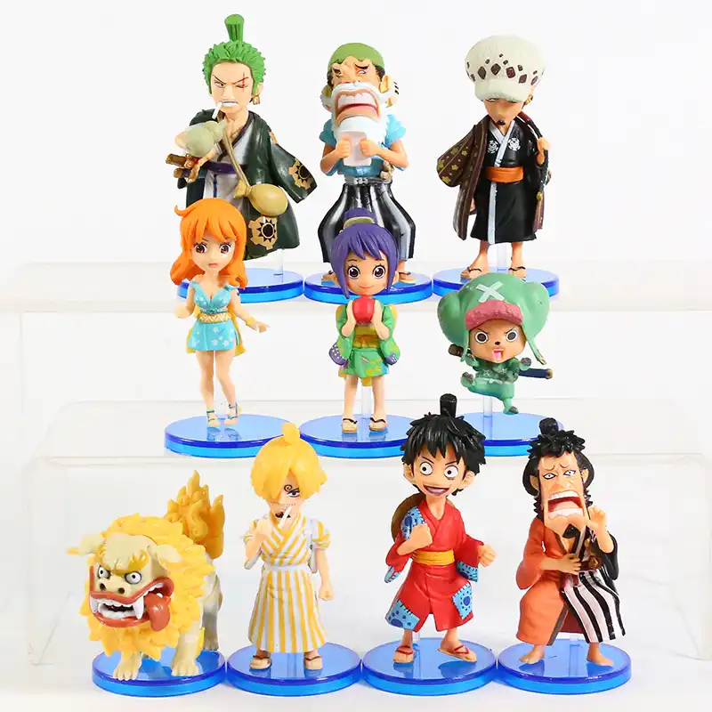 ワンピースwano国ルフィゾロサンナミ法チョッパーkinemon Otama Pvcフィギュアおもちゃ10ピース セット アクション トイ フィギュア Aliexpress