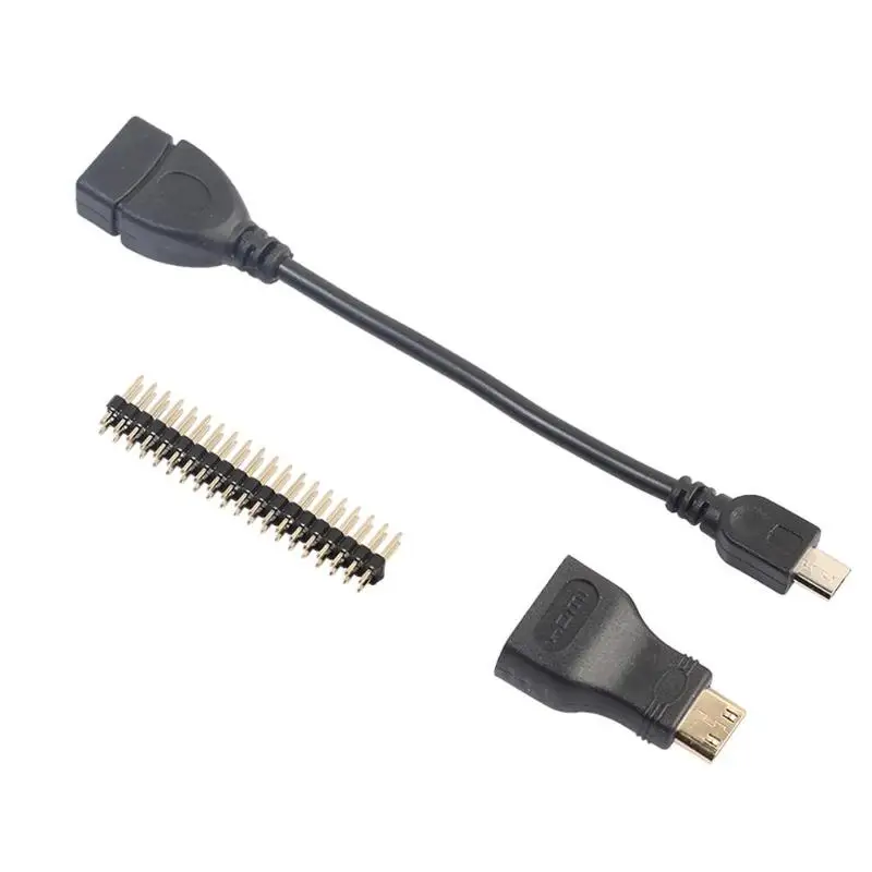 Комплект 3 в 1 Mini HDMI-совместим с HDMI + Micro USB GPIO Header для Raspberry Pi Zero | Электроника