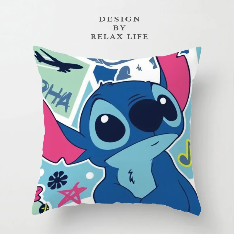 Disney Cartoon Cushion Cover Lilo & Stitch Princess PillowCase
