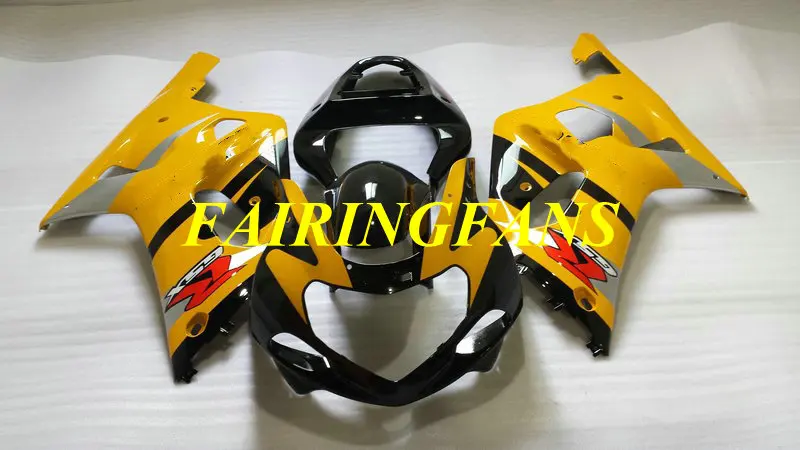 Привет-класс обтекатель для GSXR600 750 K1 01 02 03 GSXR 600 GSXR750 2001 2002 2003 желто-черные Обтекатели Кузов+ подарки SH25