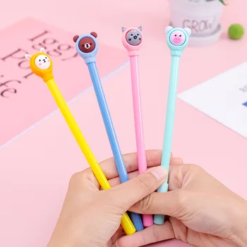 

36 pcs/lot Cartoon Bear Cat Pig Gel Pen Cute Animal 0.5 mm black ink Neutral Pen School Office writing Supplies Promotional Gift