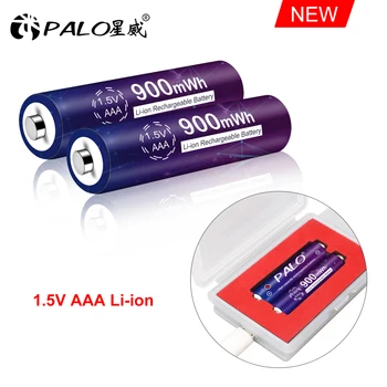 

PALO 2-16pcs 900mWh 1.5V AAA rechargeable lithium battery constant voltage 1.5V li-ion AAA battery for toys mp4