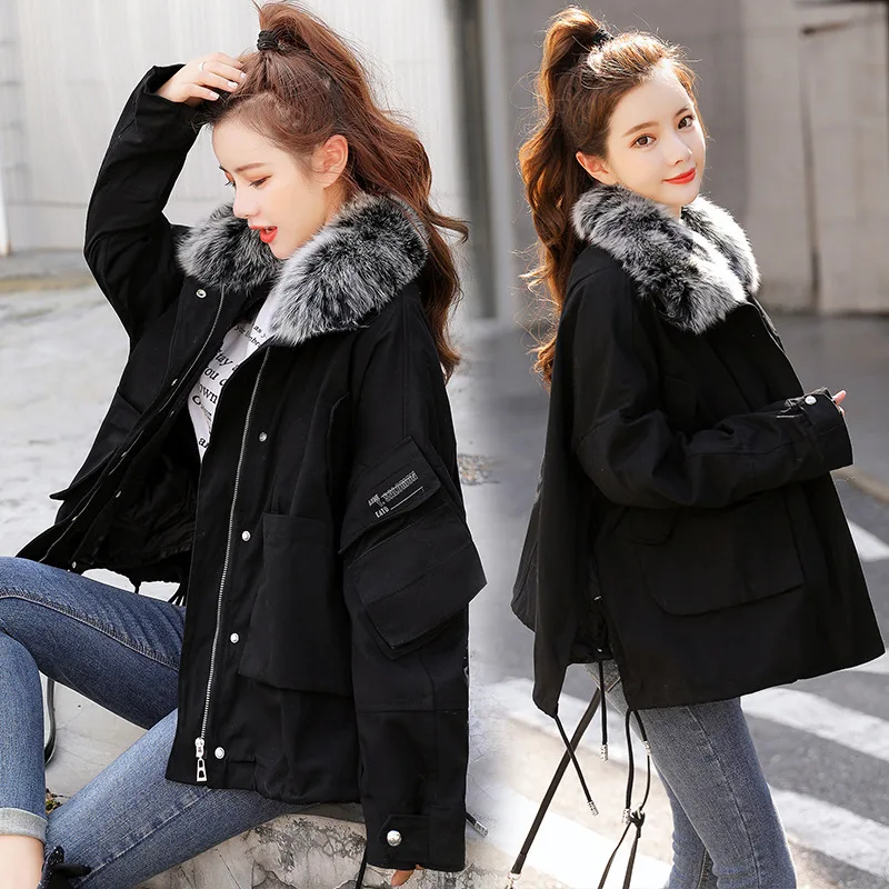 

2019 Autumn And Winter New Style Fashion And Personality Mixed Colors Irregular Short Comfortable Casual Cotton-padded Clothes W