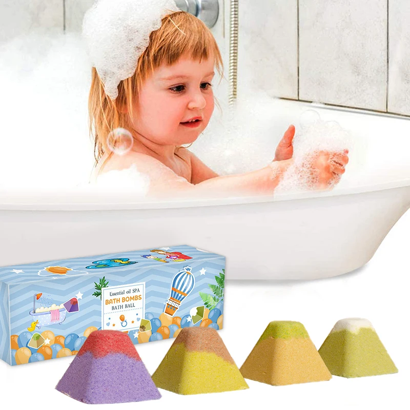 4pcs/set Bath Bomb Kit Natural Essential Oils Bath Bubble Balls