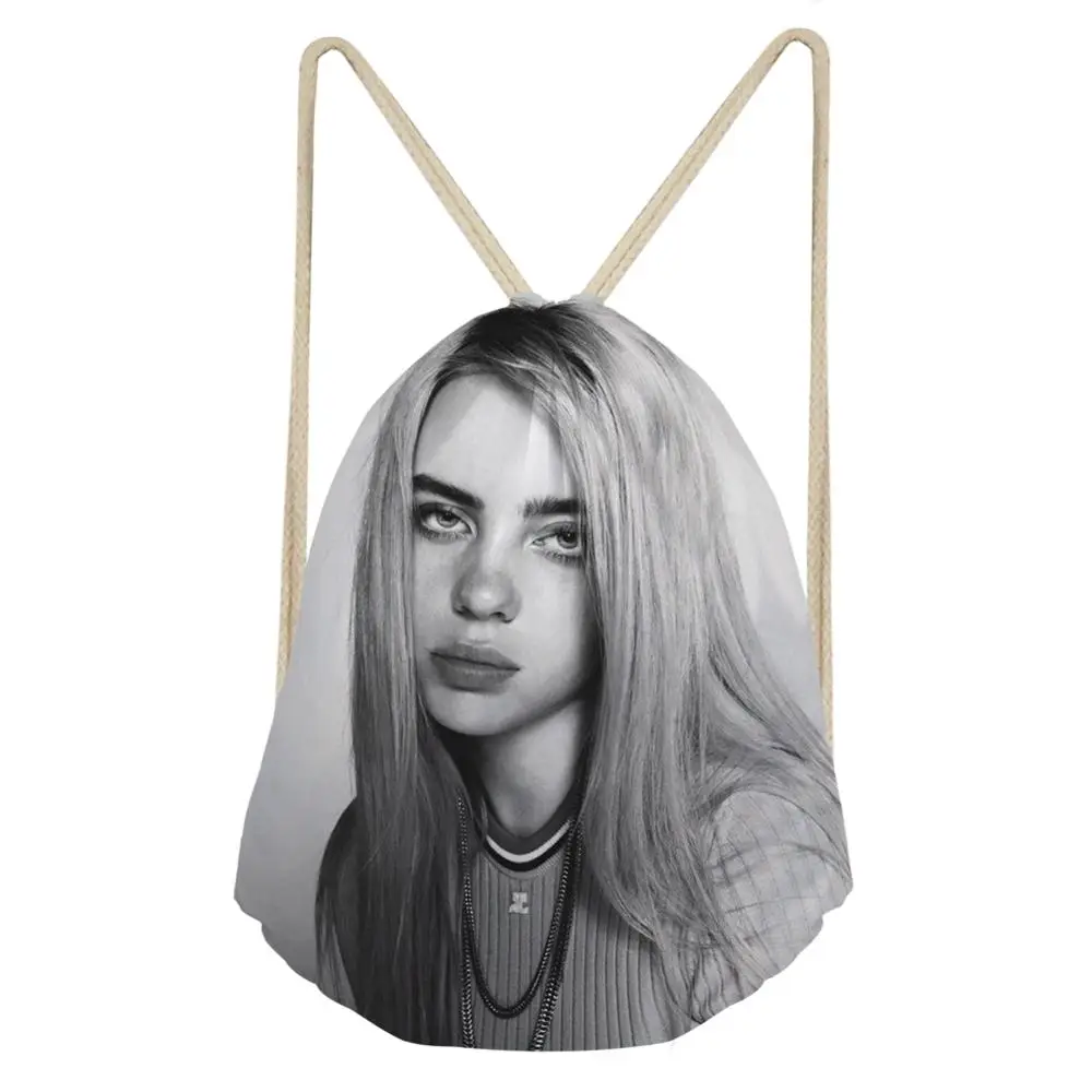 CDGX2048Z3 Крутой Рэппер Billie Eilish Сумки на шнурке для женщин и девочек рюкзак на шнурке Детский рюкзак на шнурке дорожный мешочек для хранения - Цвет: CDGX2048Z3