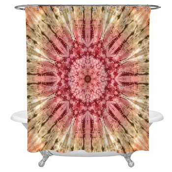 

Tie Dye Decor Shower Curtain for Modern Home Decor,Gradient Circle Batik Pattern with Spectral Pleats and Distressed Spots Image