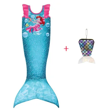 

HOT child girl mermaid tail with fin swimsuit bikini swimsuit dress girl child beach cosplay mermaid bag 3-10Y