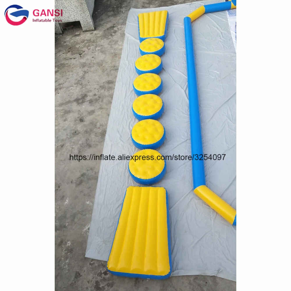 Free shipping 10m inflatable water mat obstacle course inflatable floating pontoon bridge with pallets