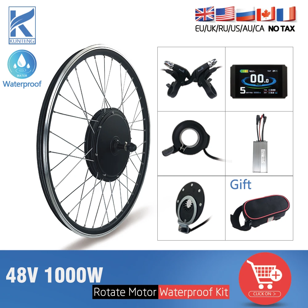 Electric Bicycle Conversion Kit 48V1000W Rear Rotate EBike Hub Motor Wheel With Waterproof Connector For eBike Conversion Kit