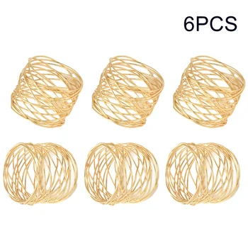 

6PCS Hotel Napkin Ring Alloy Napkin Circle Party Table Decor Napkin Buckle West Dinner Party Wedding Decoration Accessories