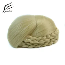 Jeedou синтетические волосы Updos плетеные шиньон многоярусные косы волосы булочка колодки черный цвет для элегантных невест женские шиньоны