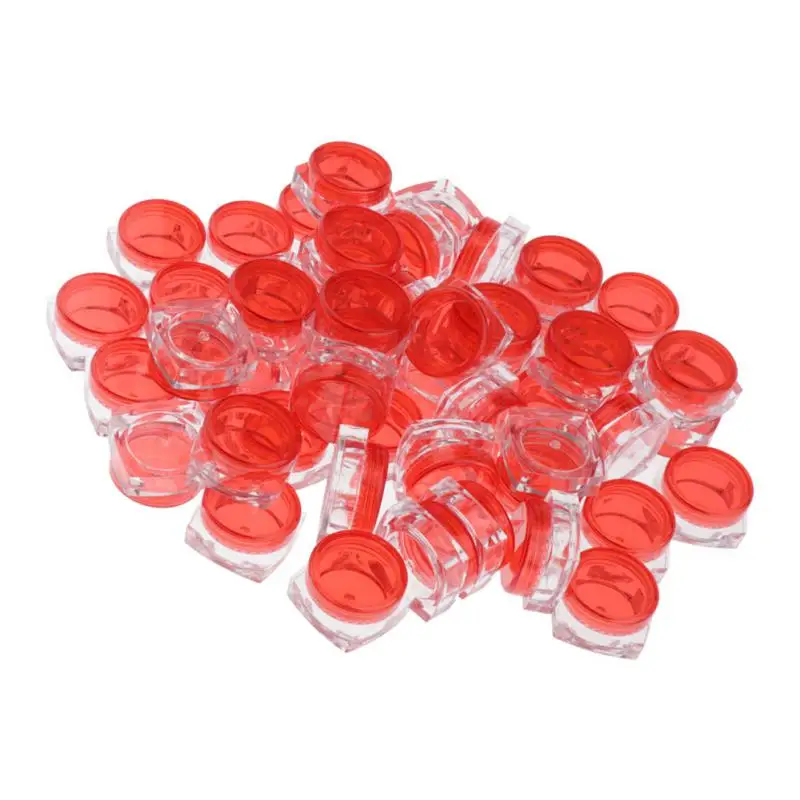 50 Pieces Square Pot Jars Plastic Cosmetic Containers Set with Lid for Liquid Creams Sample, 5 Gram, Travel Accessories