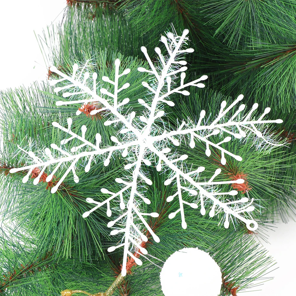 15 шт./лот 11 см рождественское украшение белое пластиковое рождественское дерево снежинки окно рождественские украшения для дома