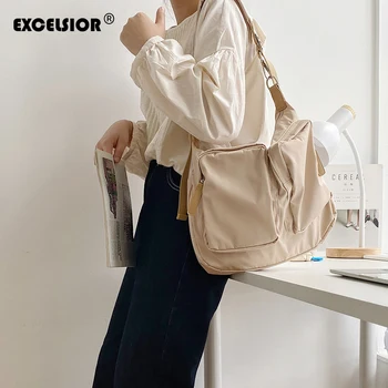 

EXCELSIOR 2020 New Casual Nylon Shoulder Bag Women's Waterproof Big Tote Fashionable Single Handbag for Women Big Capacity Bags