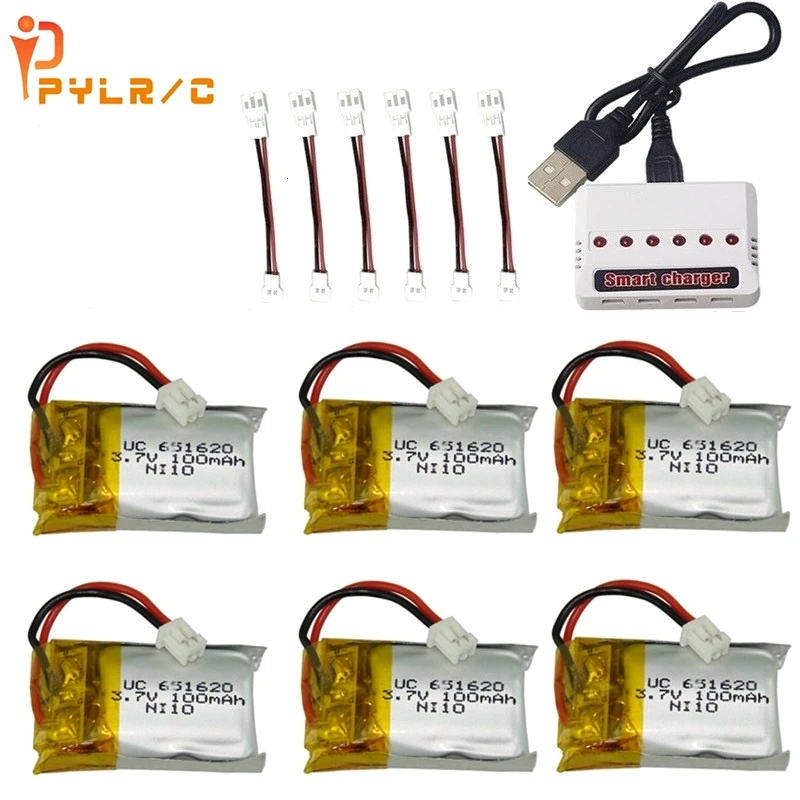 Batteria E Caricabatterie Lipo 3.7V 100Mah Per Cheerson Cx-10 Cx-10A Fq777-124 Hubsan Q4 Wltoys V272 Mini Rc Quadcopter Drone Batteria