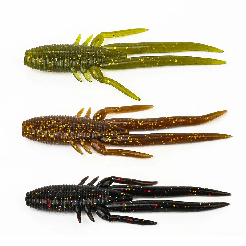Ardea Soft Lure Worm 100mm 7.2g 4pcs Silicone Craw Long Tail Swimbait Shrimp Bait Wobblers Bass Pike Fishing Tackle