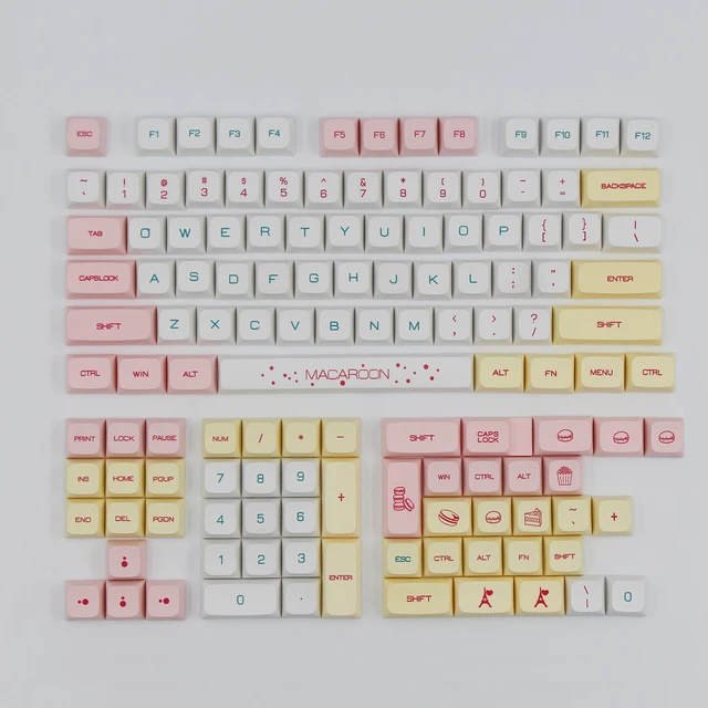129 Key PBT Keycap DYE-SUB XDA Profile Macaron Keycap Theme  Personalized Minimalist Keycap For Mechanical Keyboard MX Switch Macaron Keycap