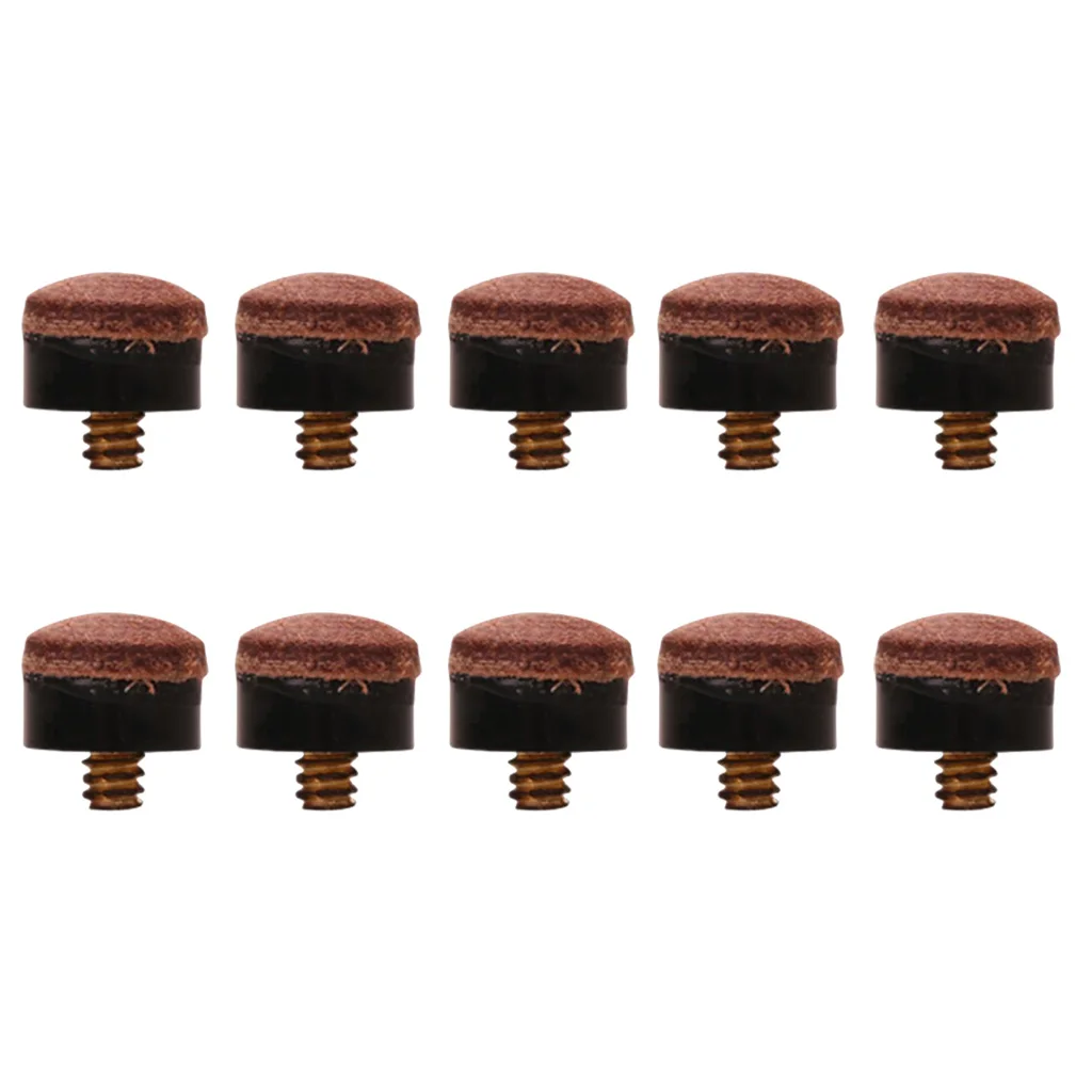 prettyia 10pcs Premium 12mm Billiards Screw-On Pool Cue Tip Replacement