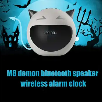 

Newly Multifunctional Devil Digital Alarm Clock Wireless Bluetooth Speaker FM Radio Support TF Card