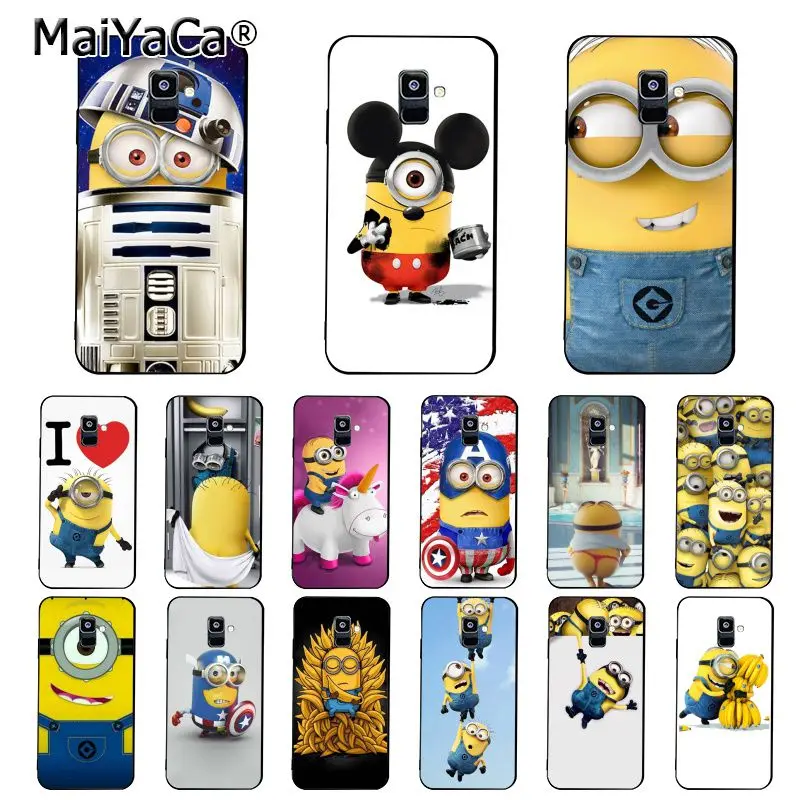 

MaiYaCa Cute Minion Banana Yellow Man Phone Case For Samsung Galaxy A7 A8 A6 Plus A9 2018 A50 A70 A20 A30 A40
