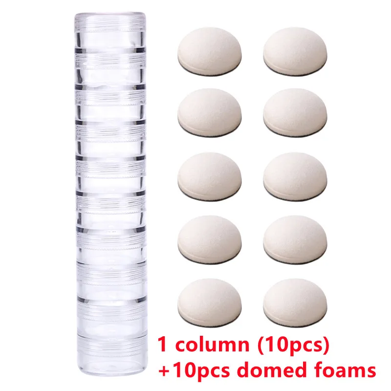 10 Pcs/Column Round Stackable Jars &Mini Ink Blending 10 pcs Round Foams for DIY Scrapbooking Wholesale Refills Foams 