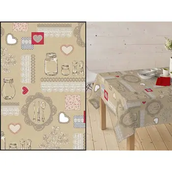 

Mantel Textil Antimanchas de máxima protección. Apariencia de mantelería de tela. Estampado Honey