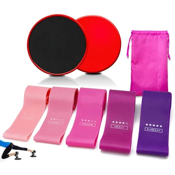 

Resistance Bands Stretch Exercise Band Ankle Weights Workout Strength Training Bands for Legs and Glutes with Gliding Discs