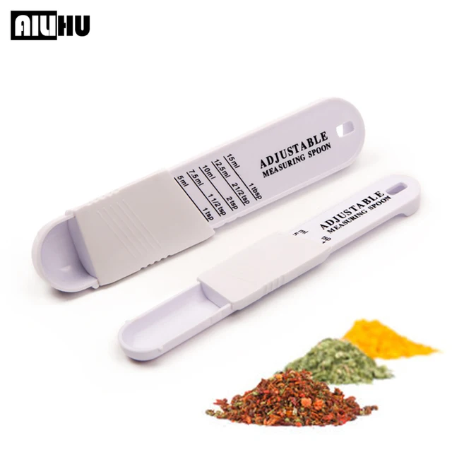 2Pc Mérés Kanál Állítható Skála Mérő -Mérőpohár Fűszerezés És Fűszeres Kombinált Konyhai Kiegészítők Szerszámok