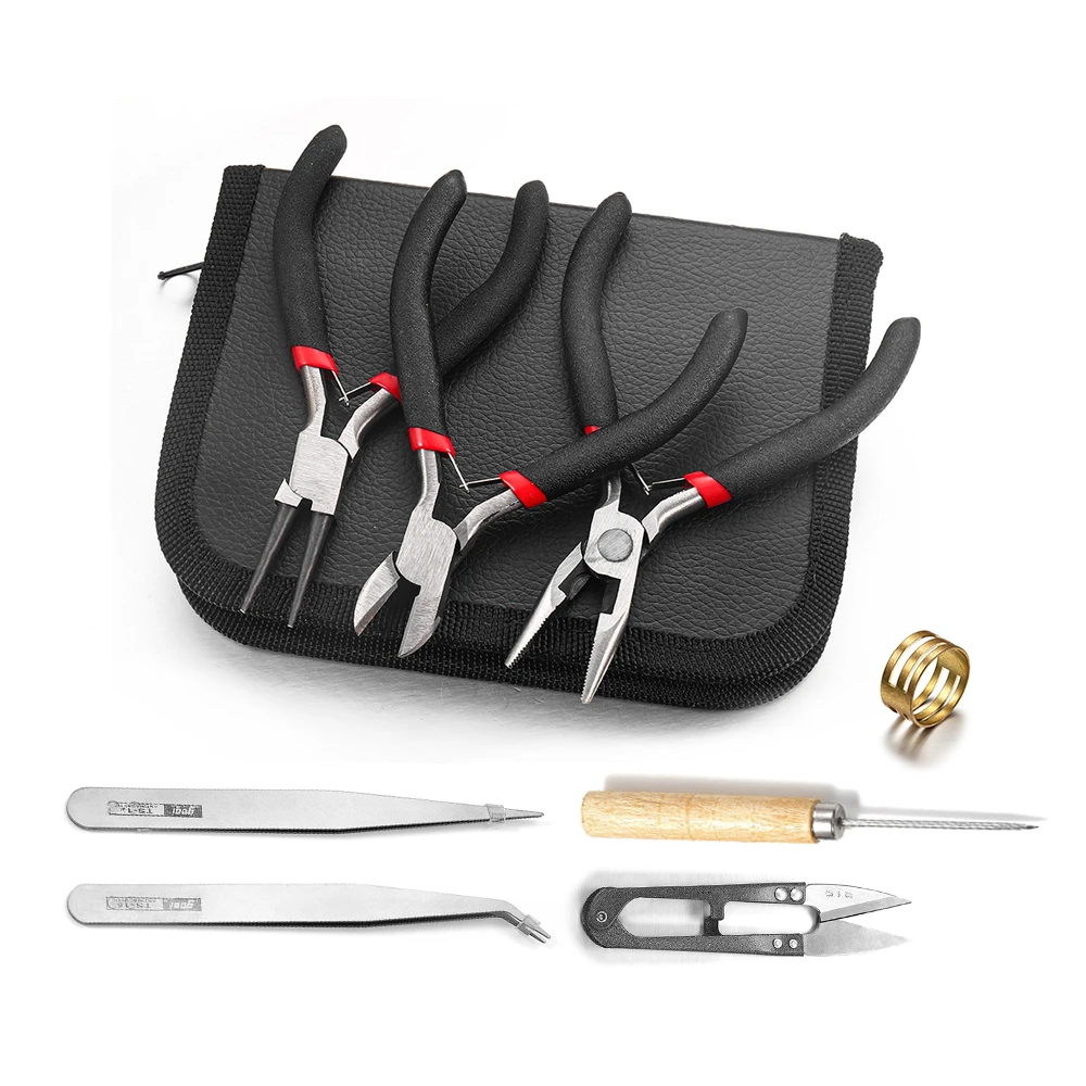 8pcs/set Jewelry Making Tools Set Organizer With Tweezers Plier