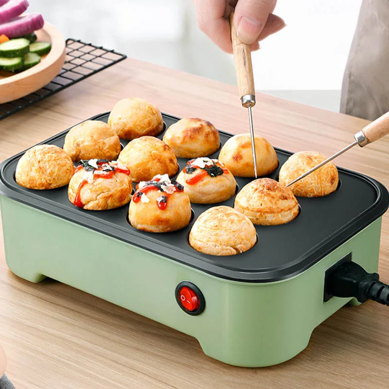 220V Household small mini octopus balls machine barbecue plate multifunctional automatic electric heating for home and kitchen gvibe geisha balls mini raspberry вагинальные шарики тренажер кегеля