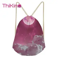 Thikin Galaxy узор, повседневный мешок на завязках, сумка для мальчика, рюкзак для путешествий, для малышей, мягкая женская пляжная сумка со шнурком, сумка
