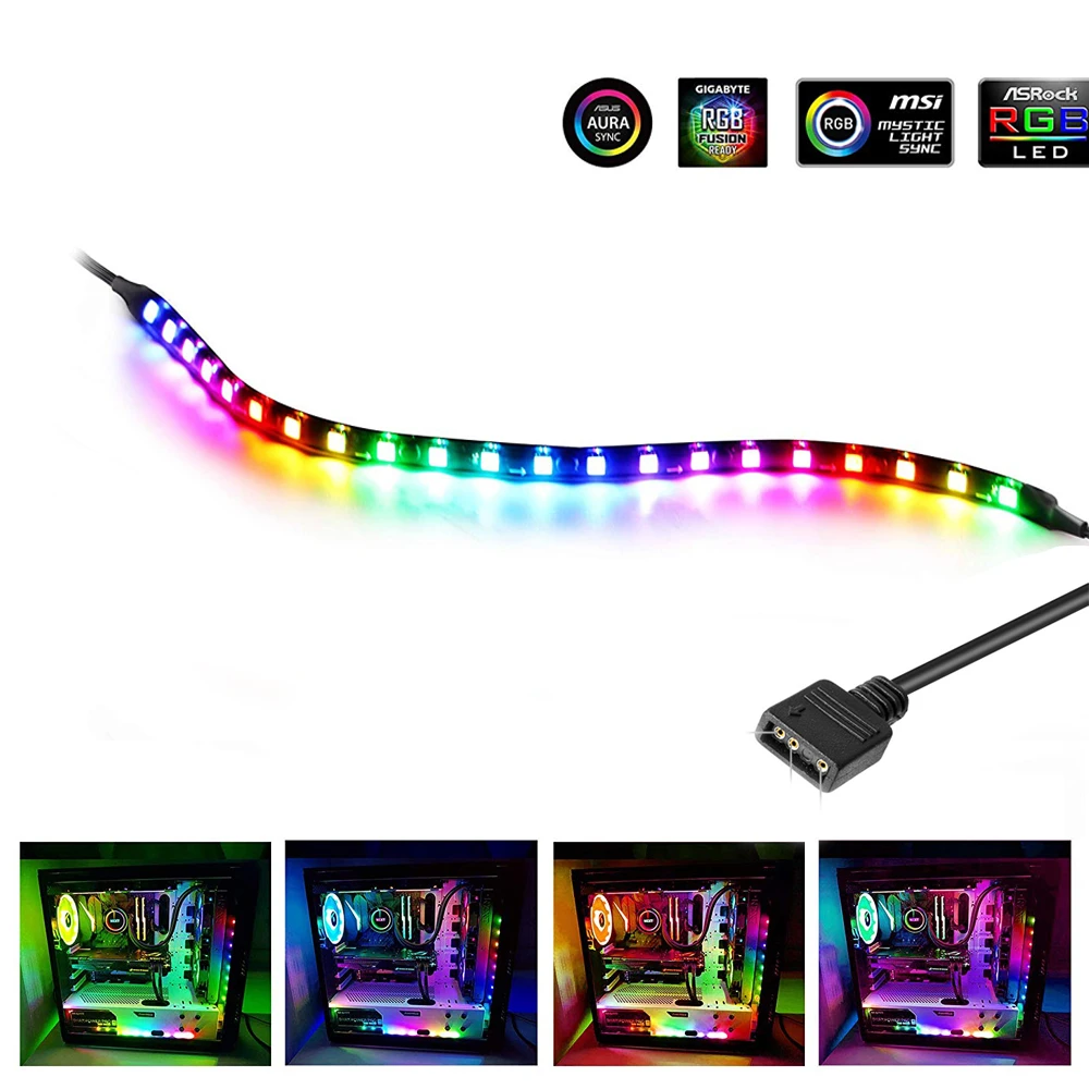 Masaccio Såkaldte desillusion Addressable WS2812b LED Strip for PC, for ASUS Aura SYNC,MSI Mystic Light,GIGABYTE  RGB Fusion2.0 5V 3Pin Header on Motherboard|LED Strips| - AliExpress