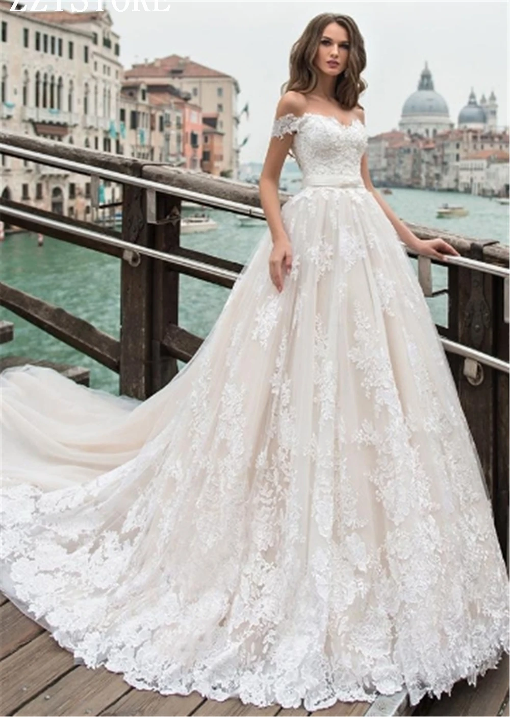 Vestidos de Novia милое декольте цветы Часовня бальное платье свадебное платье роскошное кружево с аппликацией бисером платье де Марии