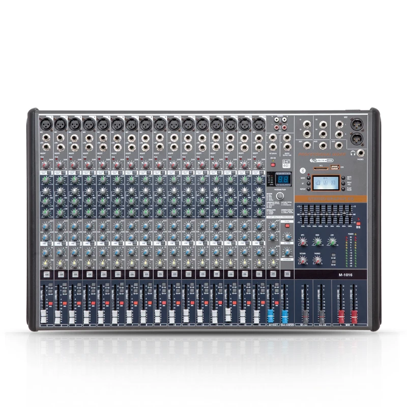 Audio Mixer Professional Audio Mixer Bluetooth 8 Channels 16/ 24Channels DJ Mixer Console For Conference Meeting Stage Line Array Speaker