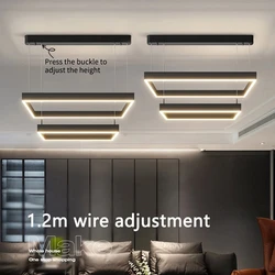 Plafonnier LED suspendu au design nordique simpliste, disponible en noir et en blanc, luminaire décoratif d'intérieur, idéal pour un salon ou une chambre à coucher 