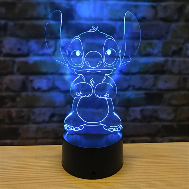 Cartoon Stitch 3d Lamp 7 Colors Changing Led Night Light Usb Charging Kids  Birthday Gift