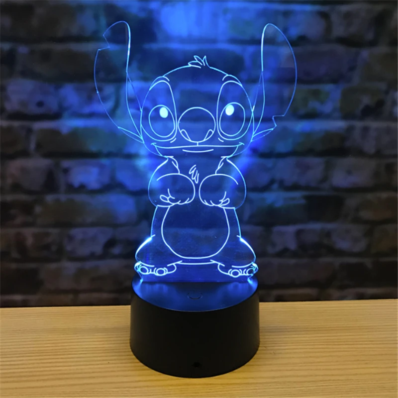 Anime Kawaii Stitch Lilo And Stitch 3d Illusion Bedroom Decoration Desk  Lamp Acrylic Sleep Night Light Birthday Christmas Gift - Night Lights -  AliExpress