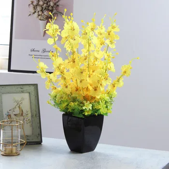 

2020 Northern European-Style Dancing Orchid Artificial Flower Floor Artificial Flower Living Room Interior Decoration Floral Tab