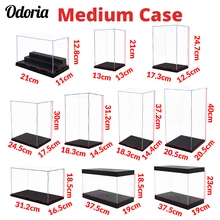 Odoria 21/24/31/37/40cm Acrylic Display Case Large Dustproof Clear Box Cabinet 1/87 1/35 Action Figures Collectibles Model Doll