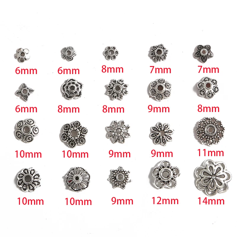 Buy Beads-Caps Jewelry Flower-Beads Diy-Accessories Making-Findings Tibetan Silver-Color kWlrwAjG