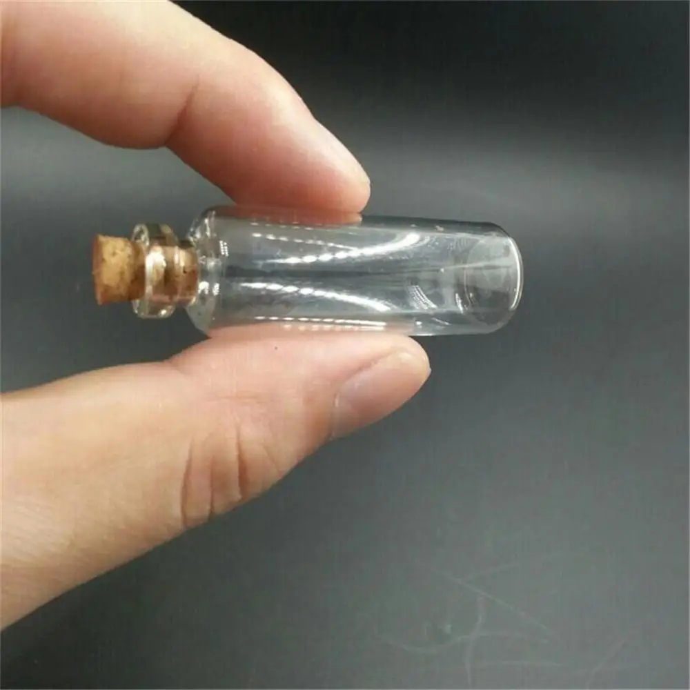 5ml Small Glass Jars With Cork Mini Empty Glass Bottles Wood Lid Glass Vial Wishing Bottles 18X40X12.5 mm 100 pcs 6