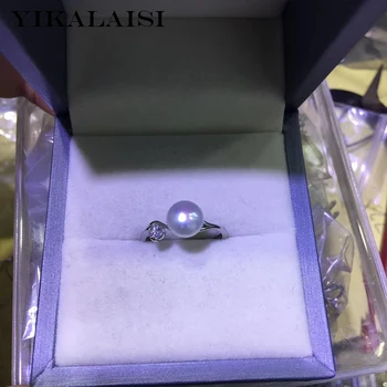 

YIKALAISI 925 Sterling Silver Jewelry Pearl Rings 2019 Fine Natural Pearl jewelry 6-7mm Rings For Women wholesale