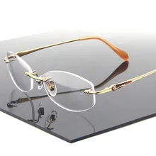 Zerosun титановая оправа для очков, женские очки без оправы с бриллиантами, женские очки для близорукости/диоптрий, оптические линзы