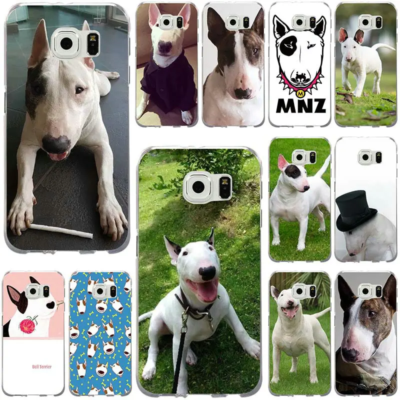 

Soft Case for Samsung Galaxy Note 2 3 5 8 9 S2 S3 S5 Mini S6 S7 S8 S9 S10 Edge Plus Lite Happy Bull Terrier Dog Puppies