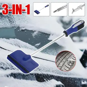 

3-IN-1 Snow Shovel Ice Scraper Snow Water Remover For Car Auto Frost Windshield Cleaner Clean Tire Stones Winter Deicing Tool