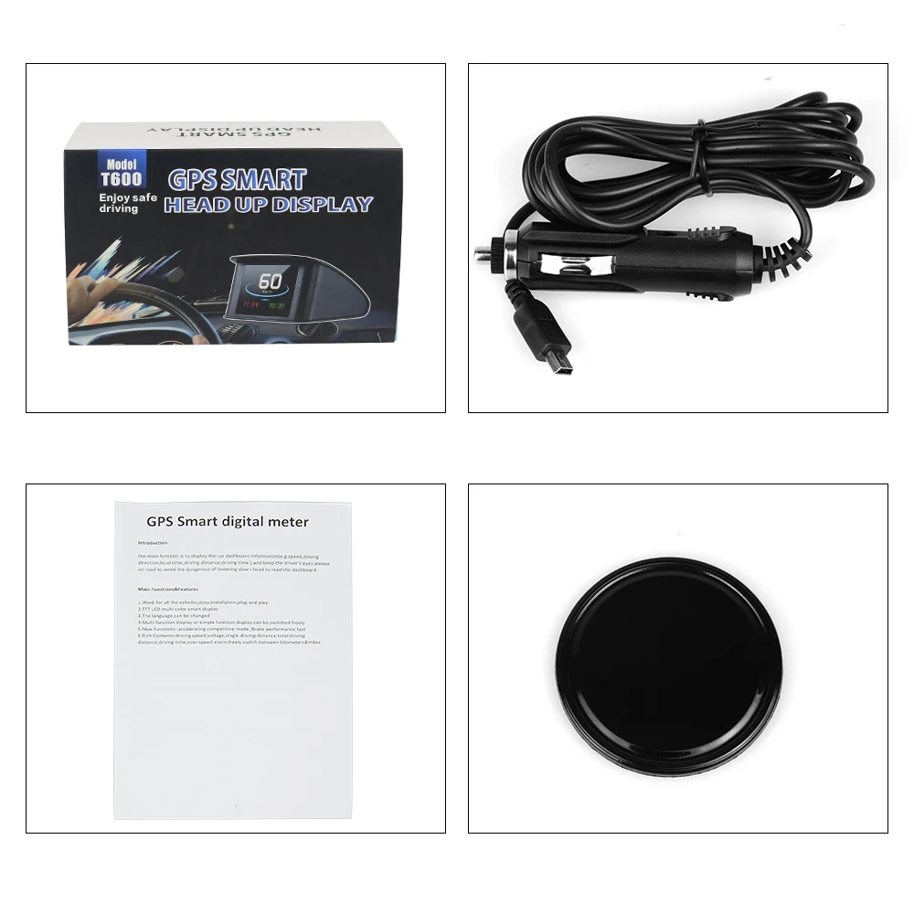 Новый компьютер Hud T600 GPS OBD проектор скорости автомобиля цифровой спидометр