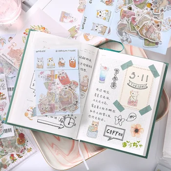

Mohamm Creative Fresh Cute Sticker Pack Kawaii Stationery Stickers Scrapbooking Flower Food Diary stickers
