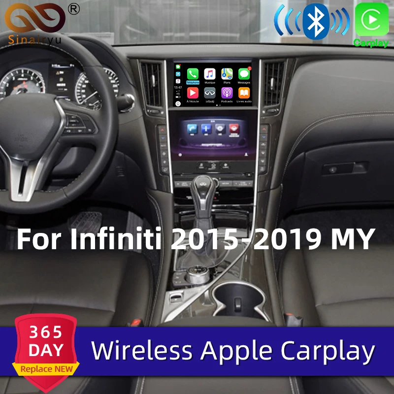 Sinairyu Wireless Apple Carplay For infiniti 8inch Screen 2015 2019 Q50